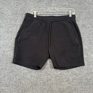 Alphalete Sweatshorts Mens Large Black Solid Fleece Pull On Athletic Gym Stretch